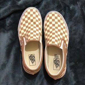 Tan checkerboard Vans!